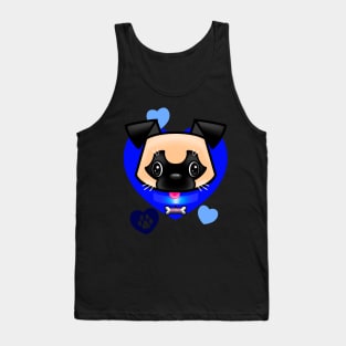 Pug Love Blue Tank Top